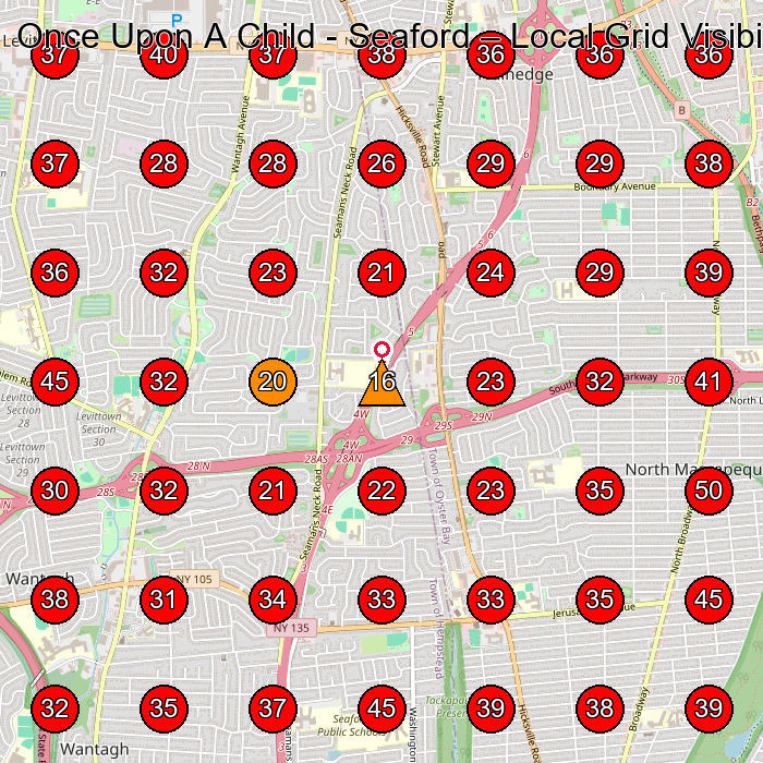 Once Upon A Child - Seaford GeoGrid visibility map for Swimming Pool Supply Store in Massapequa